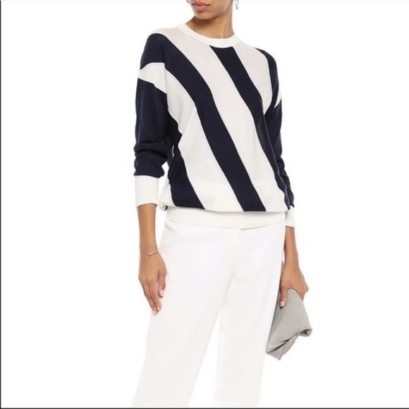 NEW Equipment Cetine Silk Blend Nautical Striped Crew light Sweater size S - Picture 2 of 10